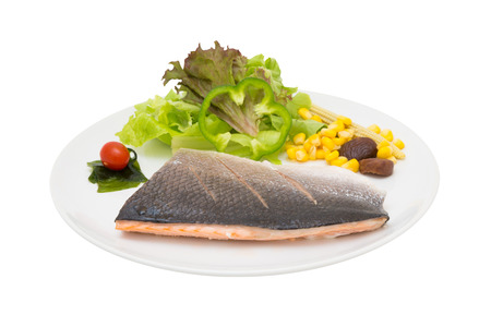 salmon steak fish steak isolated white background