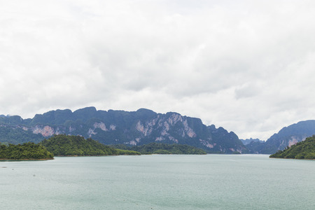 Big dam on a cloudy dayの写真素材