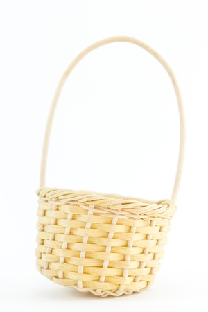 Empty basket isolated on whiteの写真素材