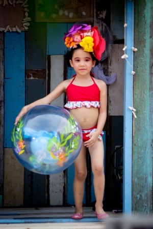 BANGKOK, THAILAND  - APRIL  28, 2013 - Kid clothing multi brand Summer Collection at Fantasia Lagoon Kid's fashion show 2013のeditorial素材