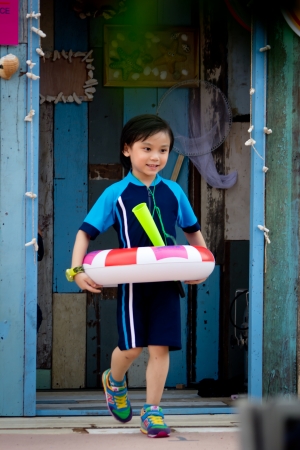 BANGKOK, THAILAND  - APRIL  28, 2013 - Kid clothing multi brand Summer Collection at Fantasia Lagoon Kid's fashion show 2013のeditorial素材