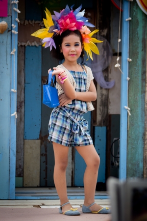 BANGKOK, THAILAND  - APRIL  28, 2013 - Kid clothing multi brand Summer Collection at Fantasia Lagoon Kid's fashion show 2013のeditorial素材