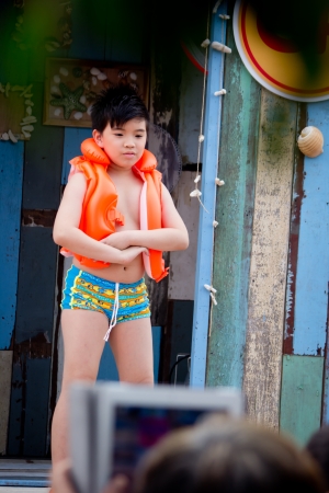 BANGKOK, THAILAND  - APRIL  28, 2013 - Kid clothing multi brand Summer Collection at Fantasia Lagoon Kid's fashion show 2013のeditorial素材