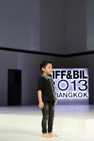 BANGKOK  March 14 : Collection of kid clothing Khobkhun at BIFF&BIL 2013 - Bangkok International Fashion Fair & Bangkok International Leather Fair 2013 : Event Date : 13-17 March 2013 in Bangkok,Thailand.のeditorial素材