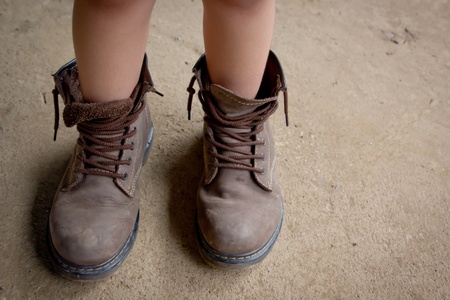 Kid in bootの写真素材