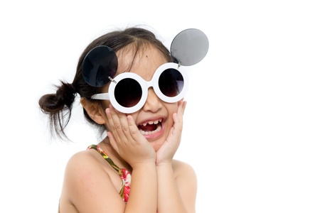 Beautiful little girl in summer dressの写真素材