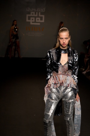 Bangkok -April 17, A Model walks the runway at Divulge   The final collection of the graduates show from the Fashion Department of Decorative Arts, Silpakorn University on Apirl 17,2013 in Bangkokのeditorial素材