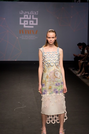Bangkok -April 17, A Model walks the runway at Divulge   The final collection of the graduates show from the Fashion Department of Decorative Arts, Silpakorn University on Apirl 17,2013 in Bangkokのeditorial素材