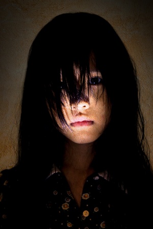 Asian kid zombieの写真素材