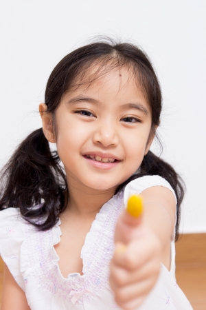 Little Asian artist child drawing and painting の写真素材