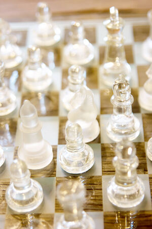 Glass chess set gameの写真素材