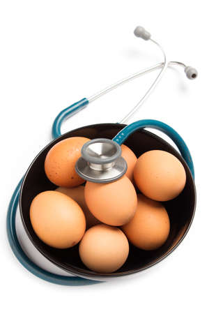 Healthy eggs in a bowの写真素材