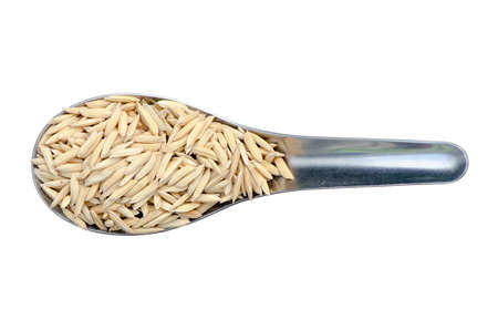 paddy spoon or Spoon rice in White backgroundの写真素材