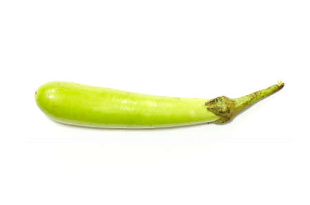 Long eggplant isolated on white backgroundの写真素材