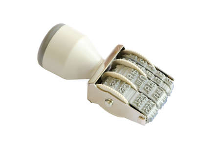 Rubber stamp date of thailand isolated on white backgroundの写真素材