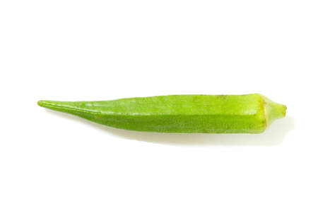 Okra isolated on white backgroundの写真素材