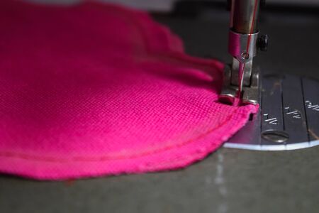 sew pattern  heart pillow pink colorの写真素材