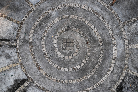 walkway paved with round stones