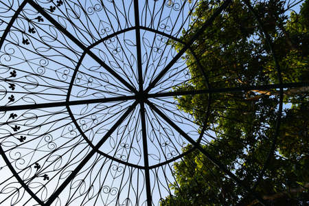 pavilion roof in gardenの写真素材