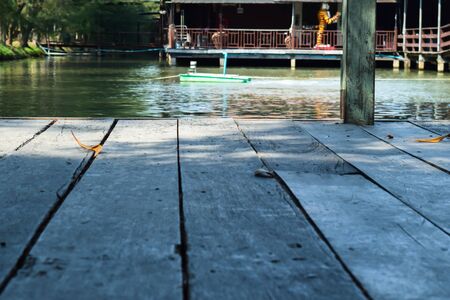 wood floor bridgeの写真素材