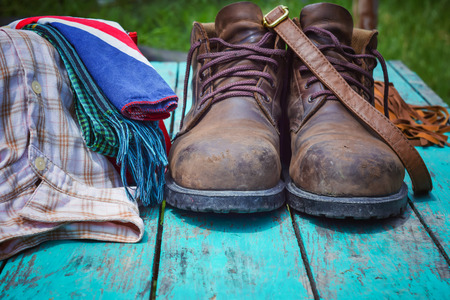 clothes costume and safety bootsの写真素材