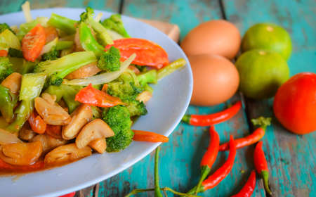 stir fried vegetables mixedの写真素材