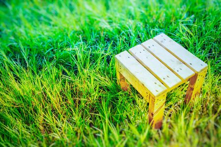 chair in meadowの写真素材