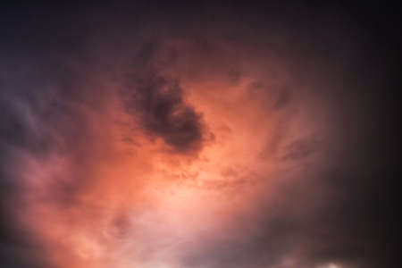 red sky sunsetの写真素材