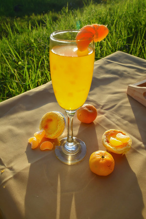 morinig fresh orange juice breakfastの写真素材