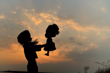 doll mother and daugther love conceptの写真素材