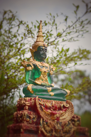buddha statue green colorの写真素材
