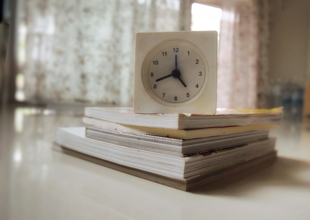 clock on book
