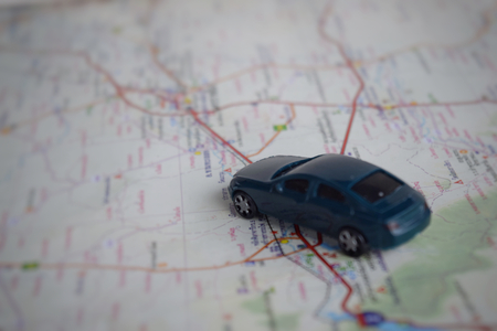car on map concept travel