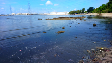 dirty sea industrial area