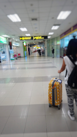 travel tourist walk in airportの写真素材