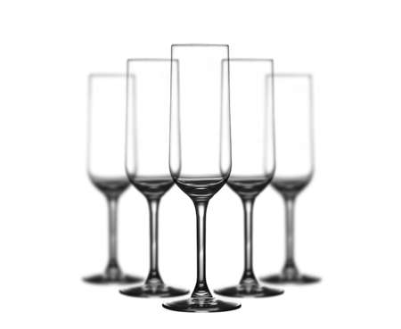Set of wine glasses on white background の写真素材