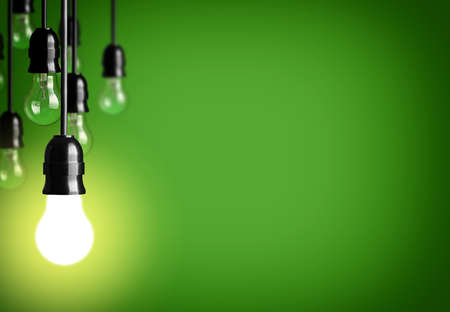 Idea concept isolated on greenの写真素材