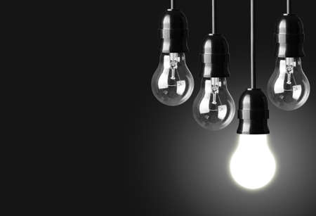 Idea concept on black backgroundの写真素材