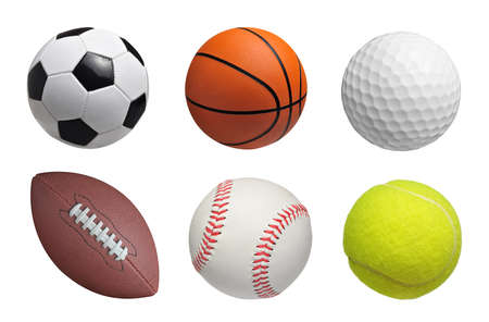 Set of balls isolated on white backgroundの写真素材
