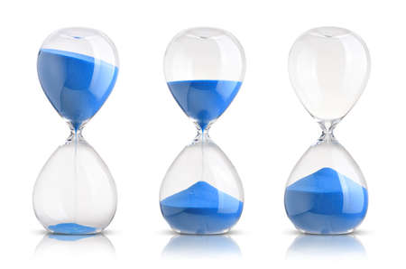 Collection of hourglasses on white background Collection of hourglasses on white background