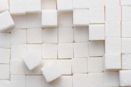 close up of white sugar cubesの写真素材