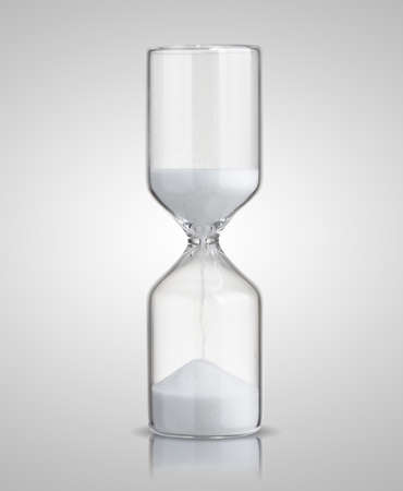 hourglass isolated on gray backgroundの写真素材
