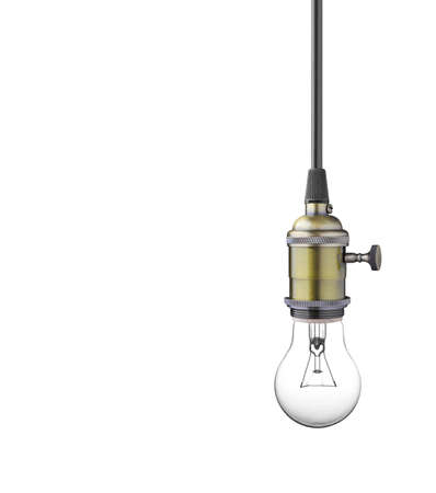 Light bulb isolated on white backgroundの写真素材