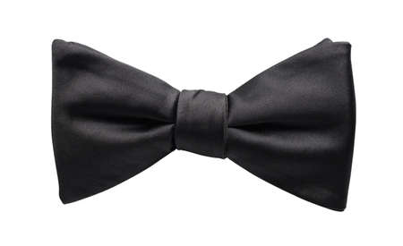 Black bow tie isolated on white backgroundの写真素材