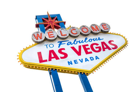 The fabulous Welcome Las Vegas sign. Isolated on white backgroundの写真素材
