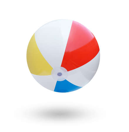 Beach ball isolated on white backgroundの写真素材