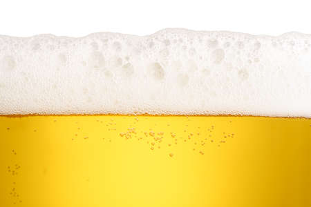 close up beer with foam and bubblesの写真素材