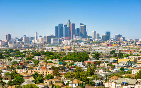 Los Angeles, California, USA downtown cityscape at sunny dayの写真素材