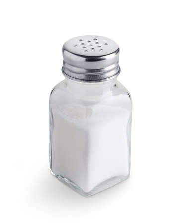Salt shaker isolated on white backgroundの写真素材