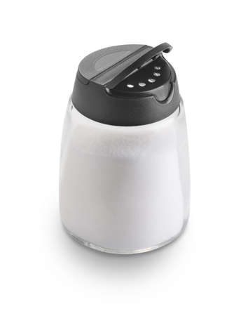 Salt shaker isolated on white backgroundの写真素材
